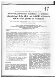 Diabetes gestacional Validez de