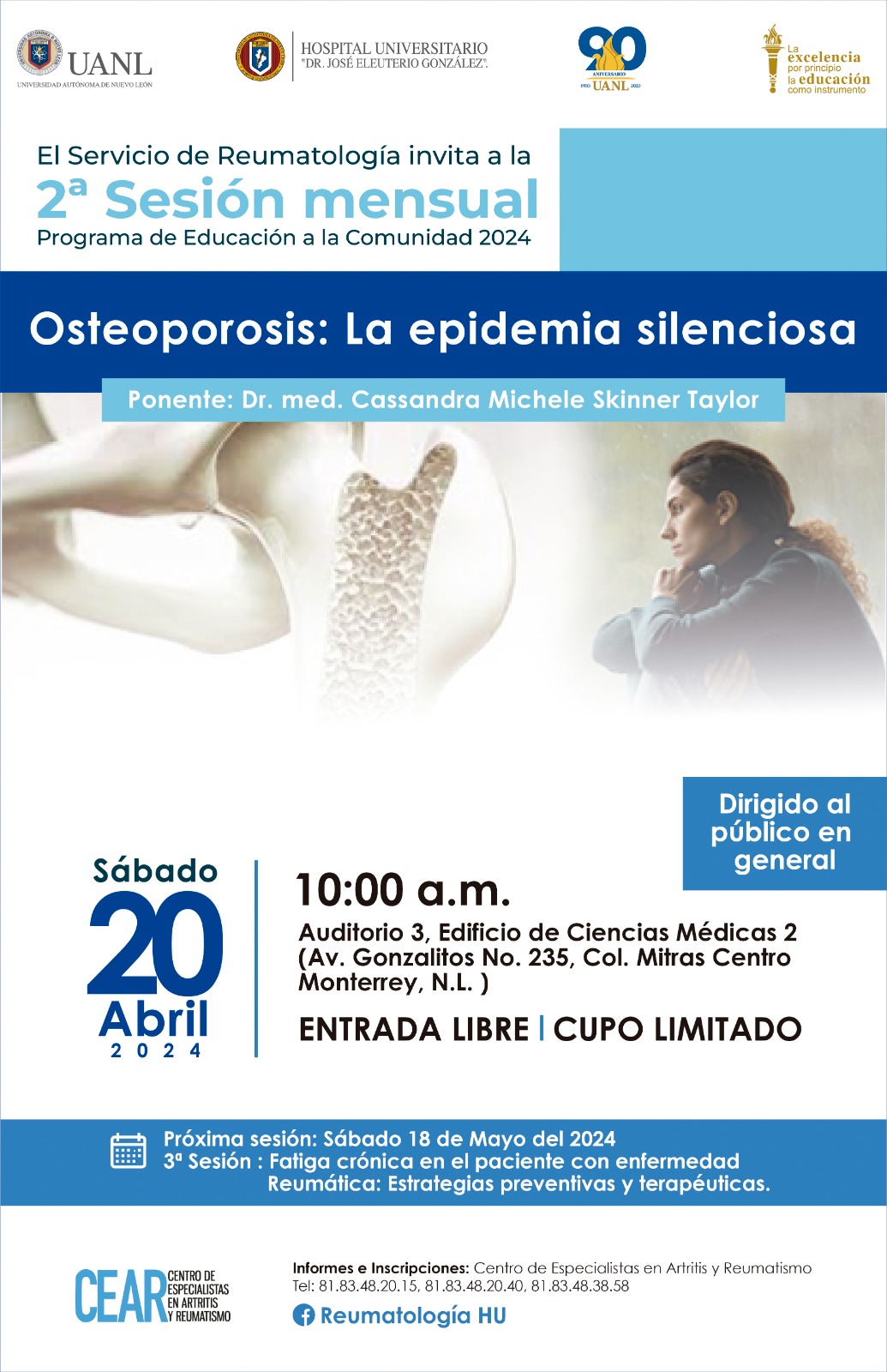 2a Sesión Mensual Programa de Educación a la Comunidad 2024 Osteoporosis: La epidemia silenciosa